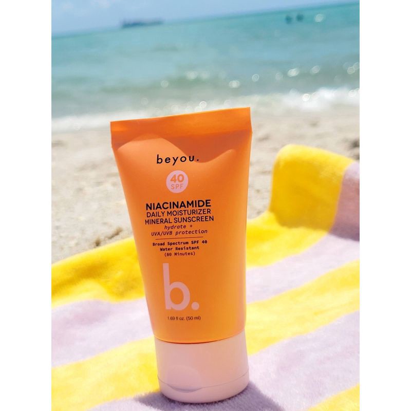 slide 4 of 8, Beyou. Hydrating Niacinamide Daily Moisturizer Mineral Face Sunscreen - SPF 40 - 1.69 fl oz, 1.69 fl oz