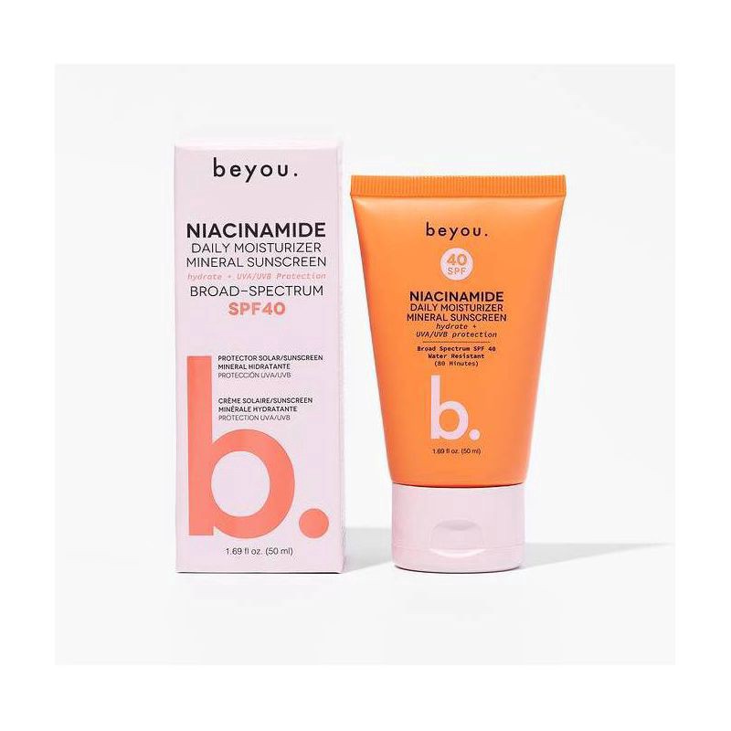 slide 1 of 8, Beyou. Hydrating Niacinamide Daily Moisturizer Mineral Face Sunscreen - SPF 40 - 1.69 fl oz, 1.69 fl oz