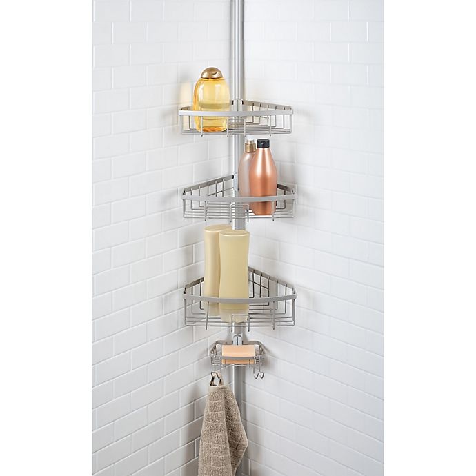 slide 2 of 4, Richards Homewares Steel Tension Corner Shower Caddy - Satin Nickel, 1 ct