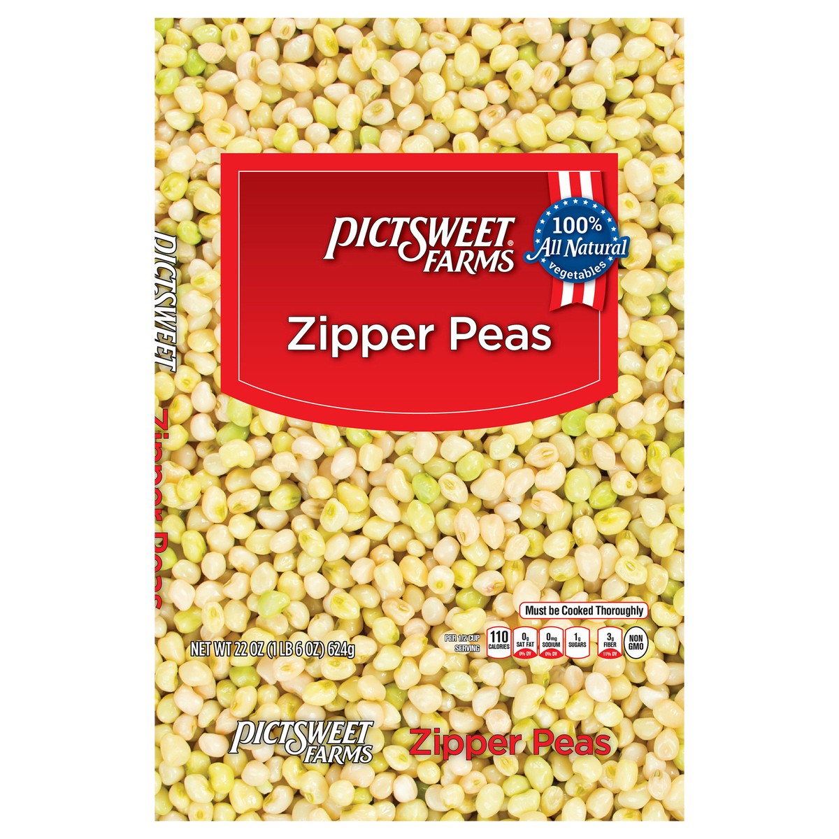 slide 1 of 7, PictSweet Zipper Peas, 22 oz