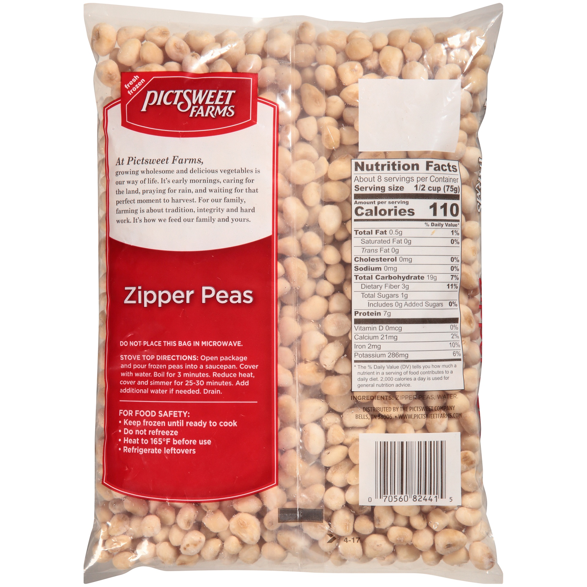 PictSweet Clear Bag Zipper Peas Shipt