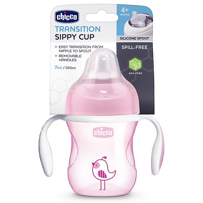 slide 3 of 8, Chicco Silicone Spout Transition Sippy Cup - Pink, 7 oz