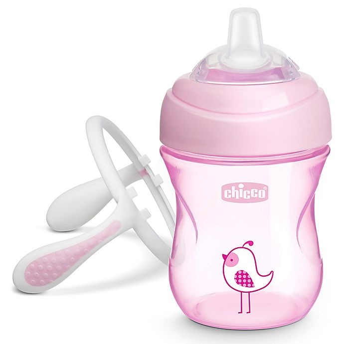 slide 4 of 8, Chicco Silicone Spout Transition Sippy Cup - Pink, 7 oz