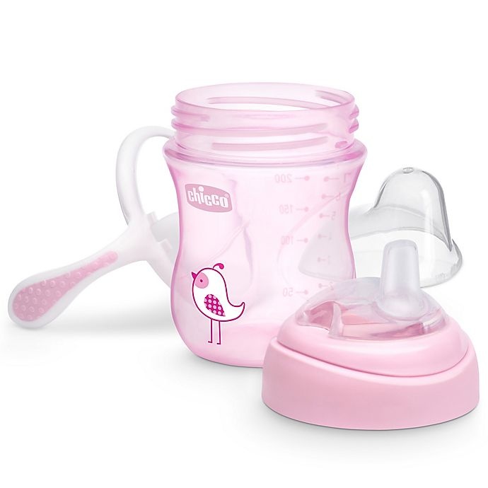 slide 5 of 8, Chicco Silicone Spout Transition Sippy Cup - Pink, 7 oz