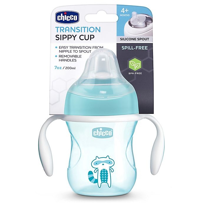 slide 2 of 8, Chicco Silicone Spout Transition Sippy Cup - Blue, 7 oz