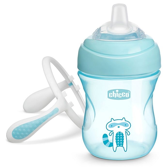 slide 4 of 8, Chicco Silicone Spout Transition Sippy Cup - Blue, 7 oz