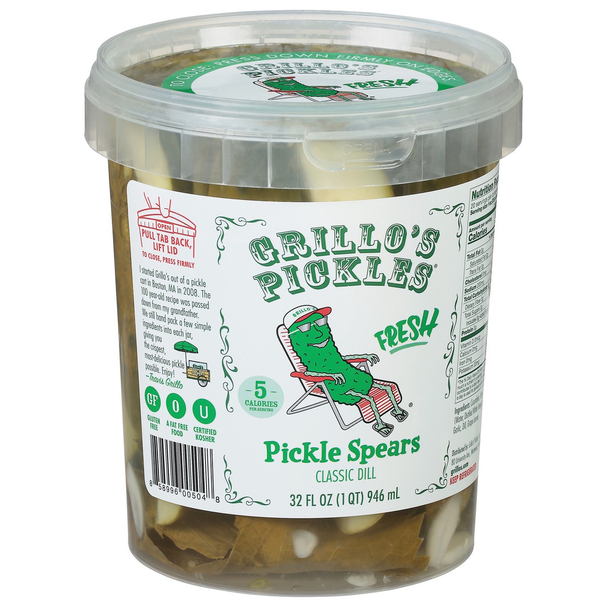 slide 2 of 9, Grillo's Pickles Italian Dill Pickle Spears, 32 oz