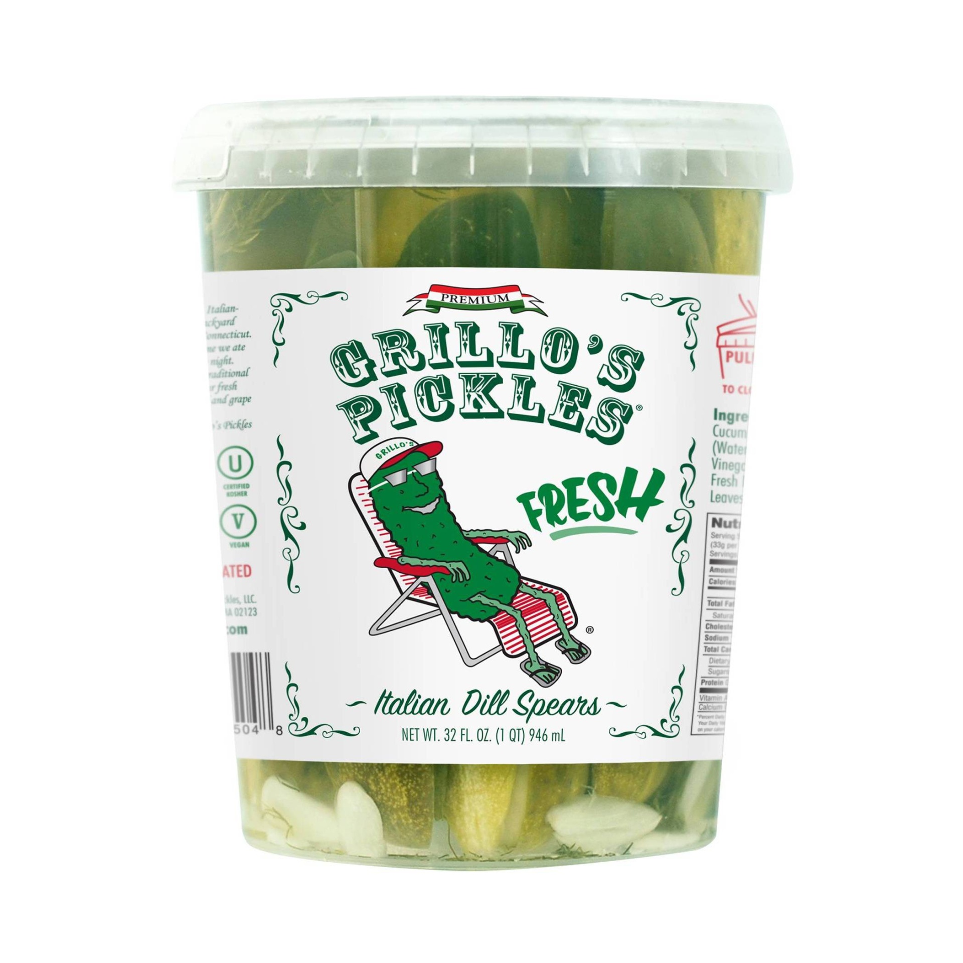 slide 1 of 1, Grillo's Pickles Italian Dill Spears, 32 oz