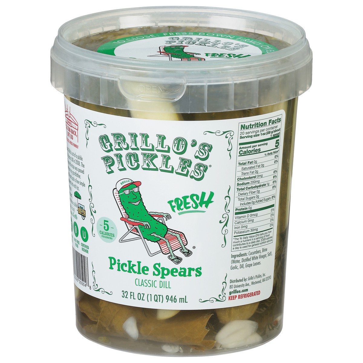 slide 3 of 9, Grillo's Pickles Italian Dill Pickle Spears, 32 oz