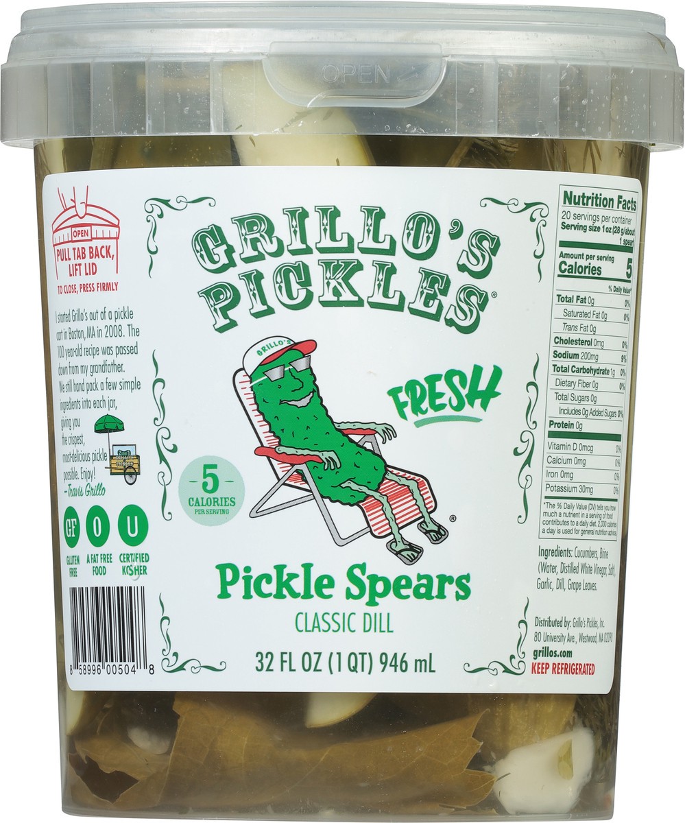 slide 6 of 9, Grillo's Pickles Italian Dill Pickle Spears, 32 oz