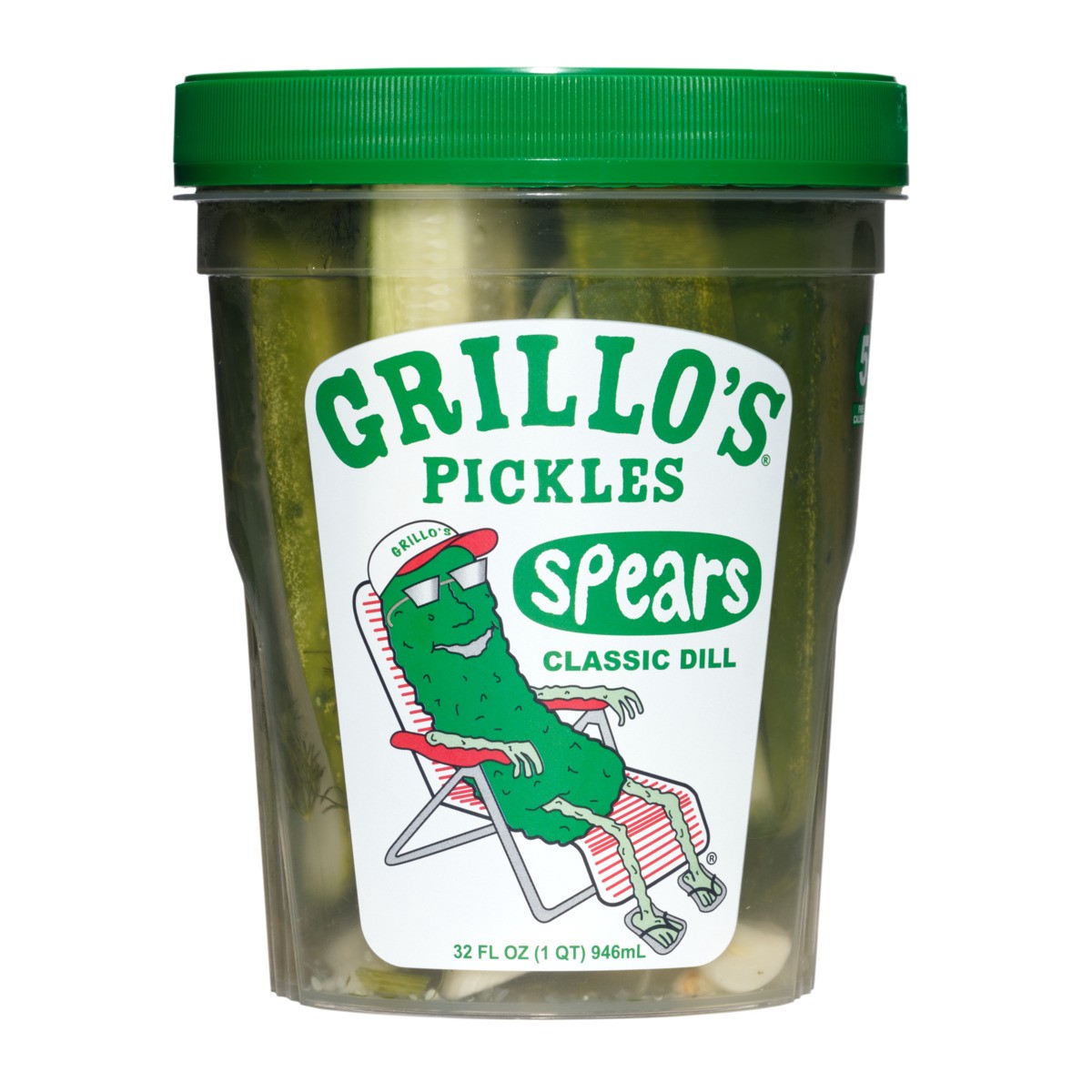 slide 1 of 9, Grillo's Pickles Classic Dill Pickle Spears, 32 oz