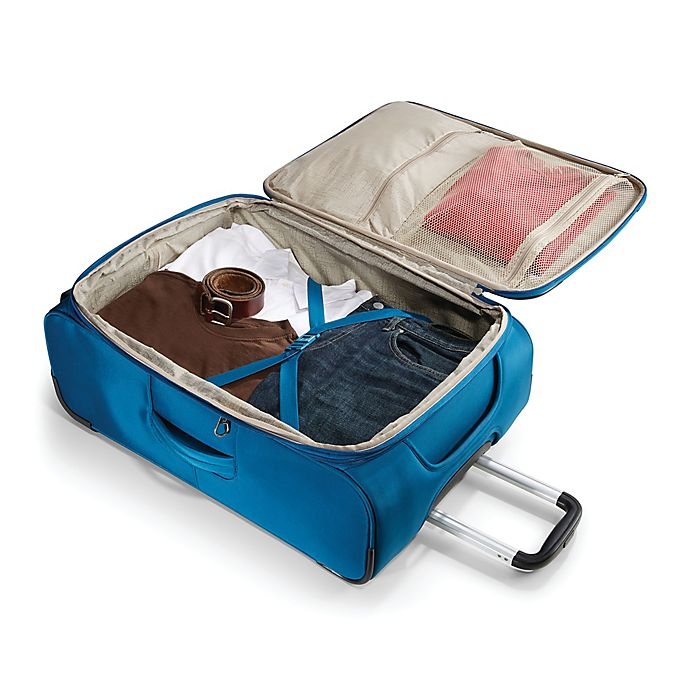 slide 2 of 8, American Tourister Blast XLT Softside Upright Checked Luggage - Aqua Blue, 28 in