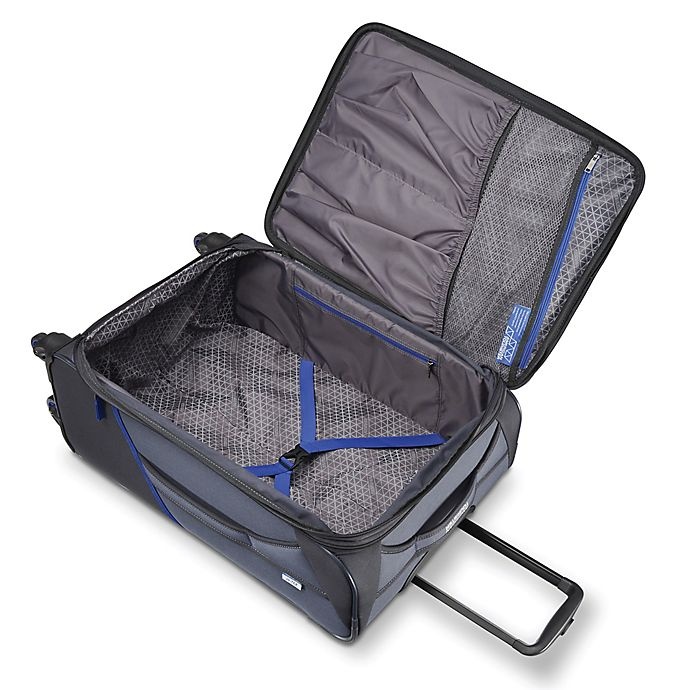 slide 2 of 8, American Tourister Rematch Spinner Carry On Luggage - Blue/Black, 20 in