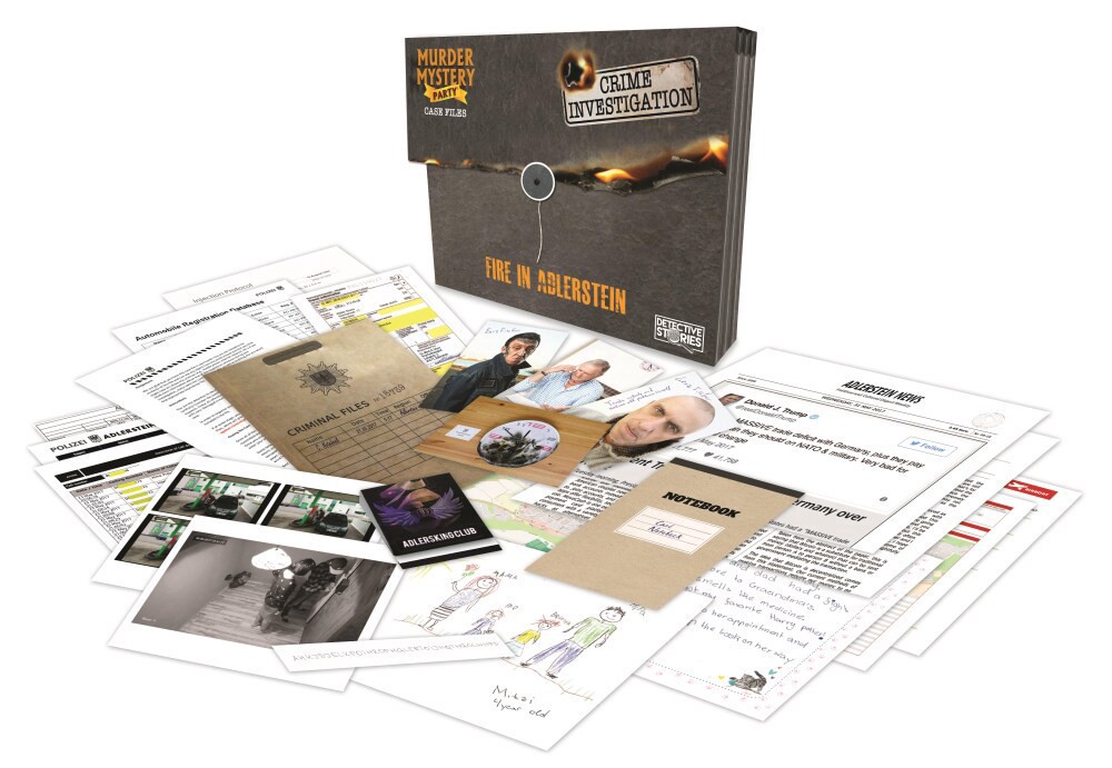 slide 2 of 2, University Games Fire In Adlerstein Murder Mystery Party Case File, 1 ct