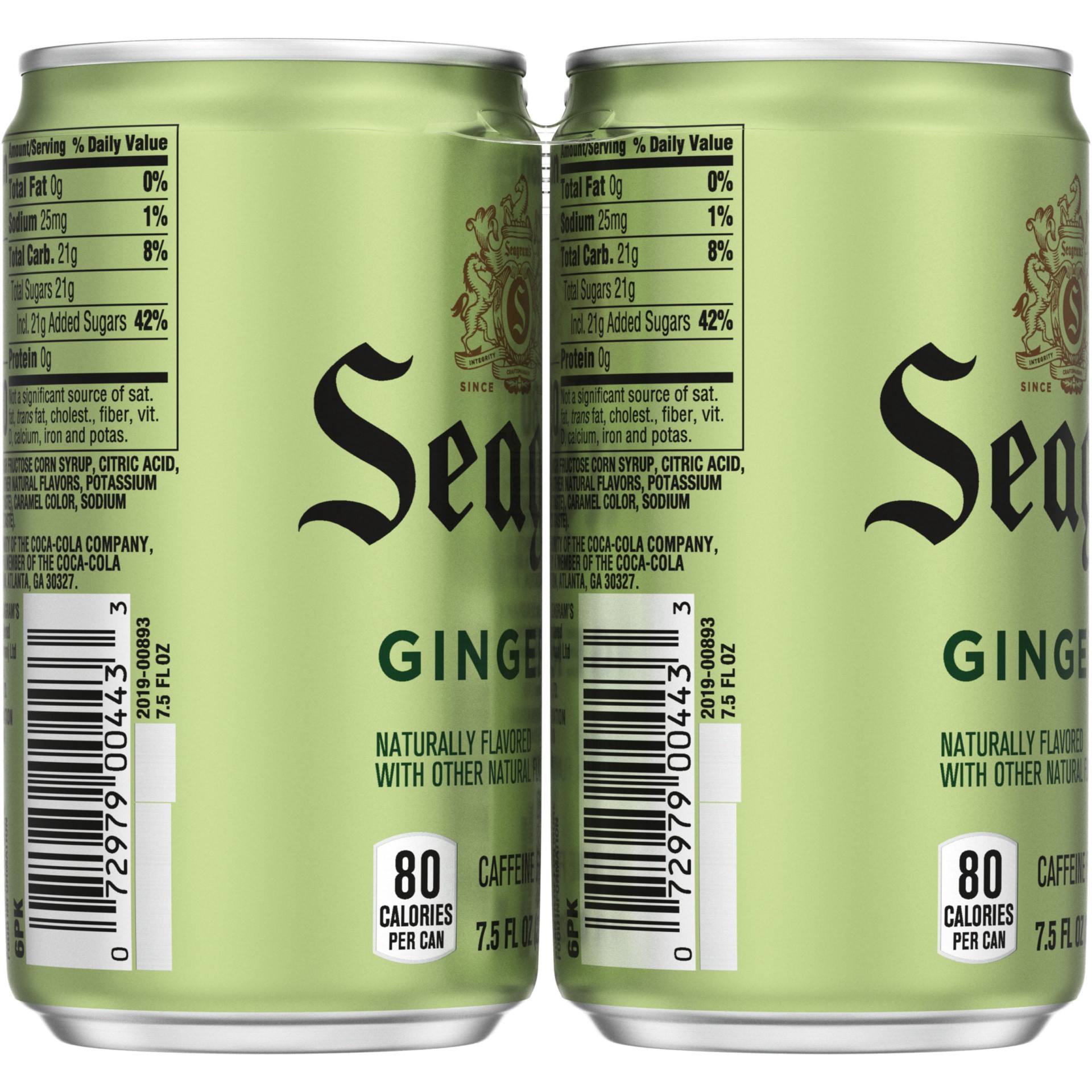slide 8 of 16, Seagram's Ginger Ale Mini Cans, 6 ct; 7.5 fl oz