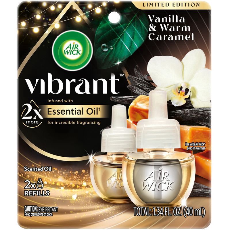 slide 1 of 4, Air Wick Scented Oil Air Freshener - Vanilla & Warm Caramel - 1.34 fl oz, 1.34 fl oz