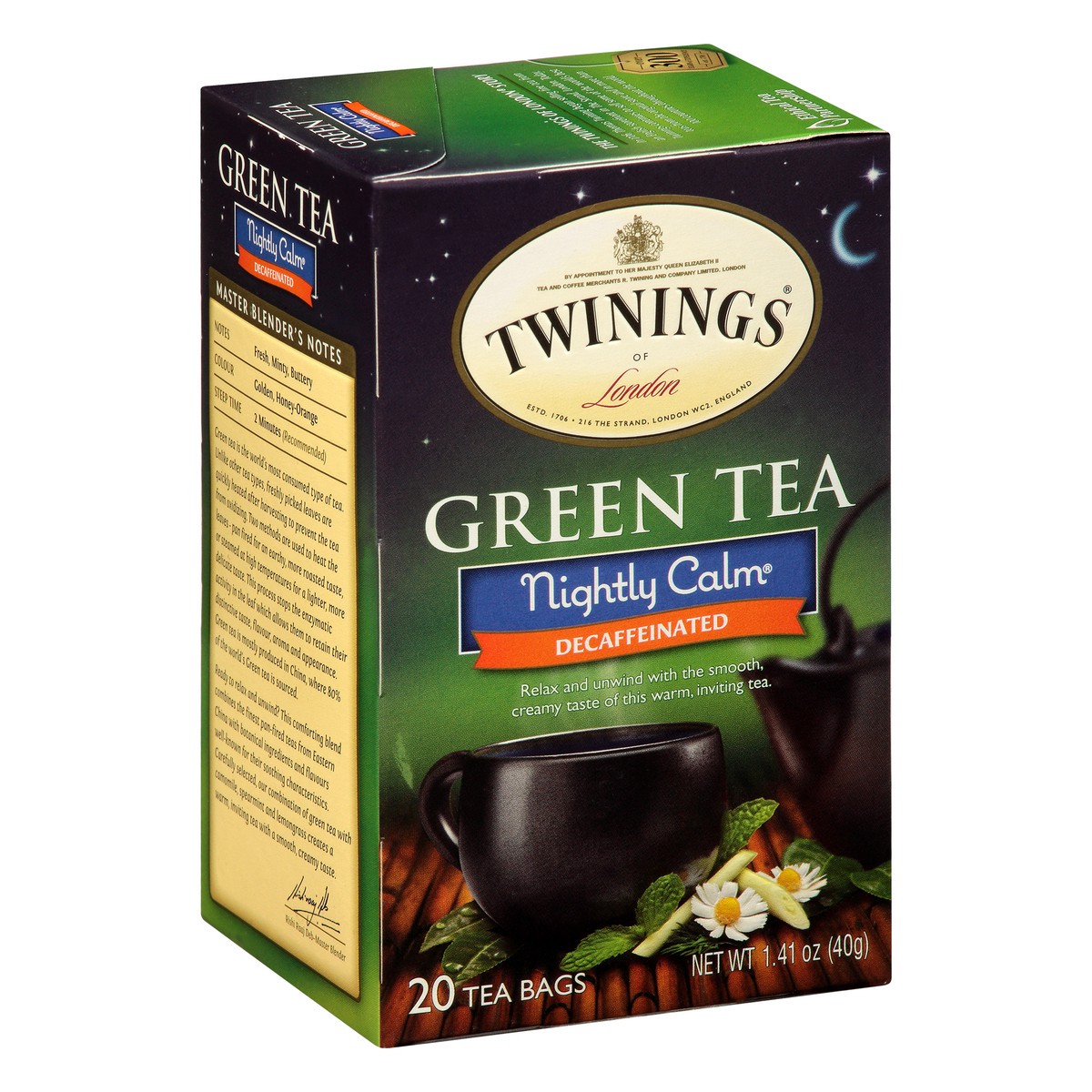 slide 2 of 9, Twinings Nightly Calm Decaffeinated Green Tea Bags-Twinings, 20 ct