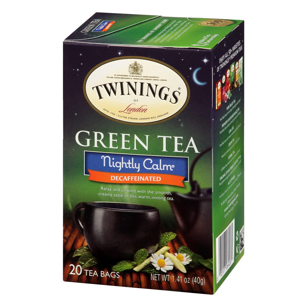 slide 3 of 9, Twinings Nightly Calm Decaffeinated Green Tea Bags-Twinings, 20 ct