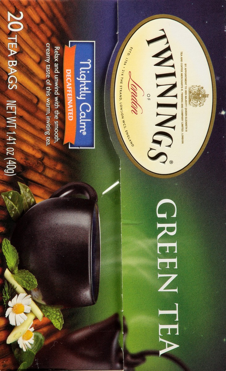 slide 5 of 9, Twinings Nightly Calm Decaffeinated Green Tea Bags-Twinings, 20 ct