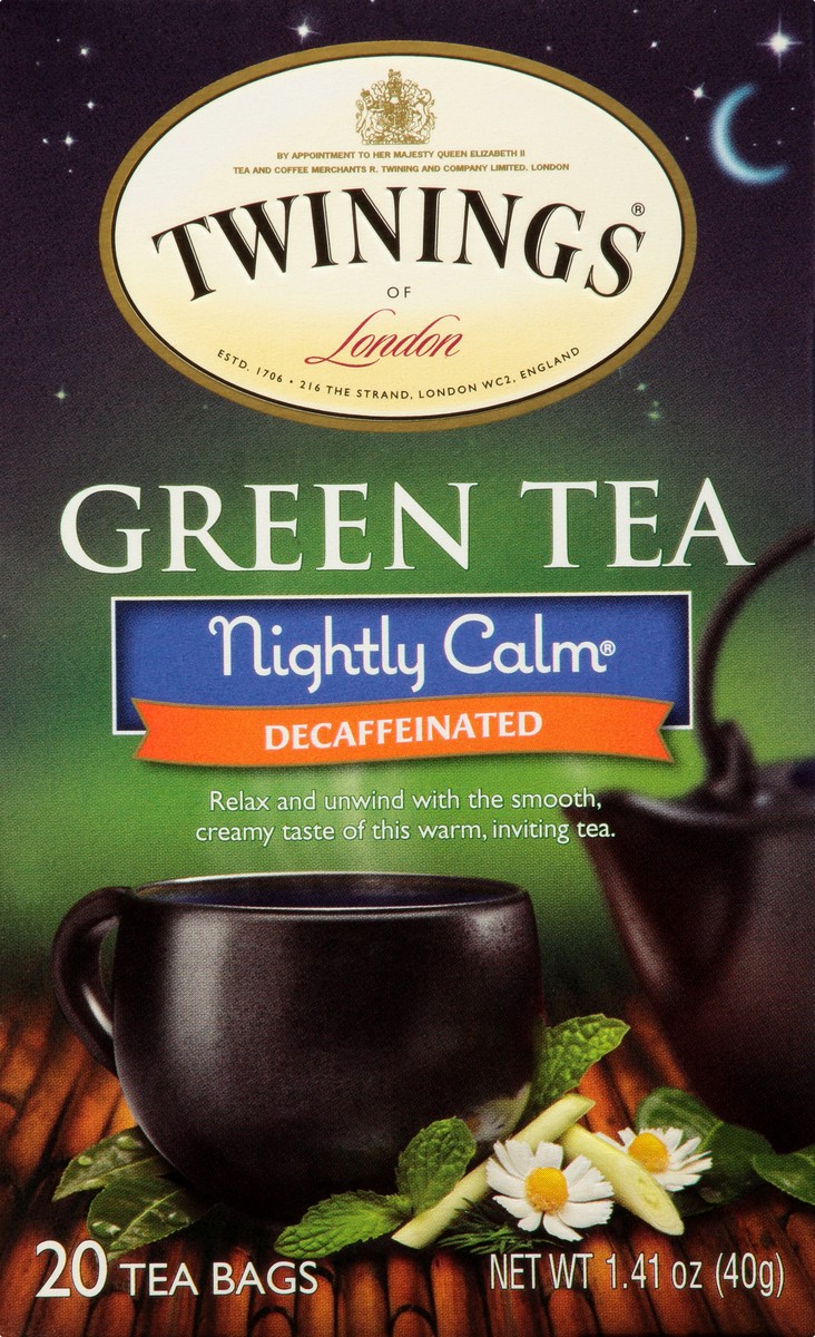 slide 6 of 9, Twinings Nightly Calm Decaffeinated Green Tea Bags-Twinings, 20 ct