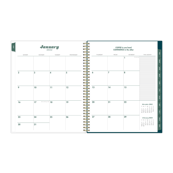 slide 3 of 6, Blue Sky Brit + Co Cyo Weekly/Monthly Planner, 8-1/2'' X 11'', Brushed Dots Blue, January To December 2022, 136009, 1 ct