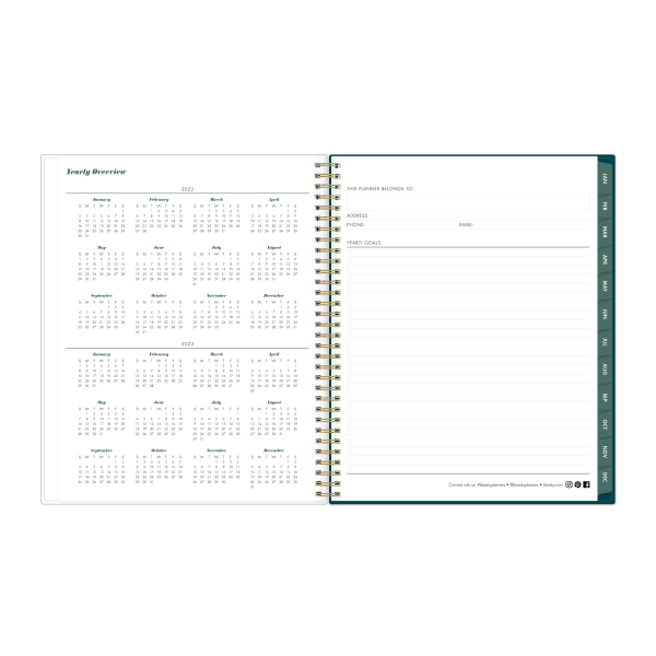 slide 5 of 6, Blue Sky Brit + Co Cyo Weekly/Monthly Planner, 8-1/2'' X 11'', Brushed Dots Blue, January To December 2022, 136009, 1 ct