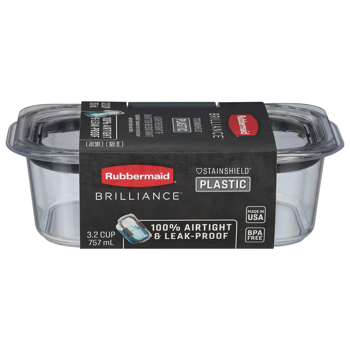 slide 12 of 12, Rubbermaid Brilliance 3.2 Cup Plastic Container 1 ea, 1 ct