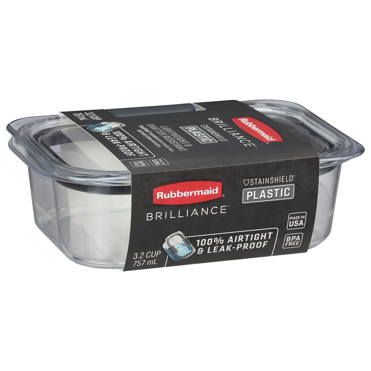 slide 3 of 12, Rubbermaid Brilliance 3.2 Cup Plastic Container 1 ea, 1 ct