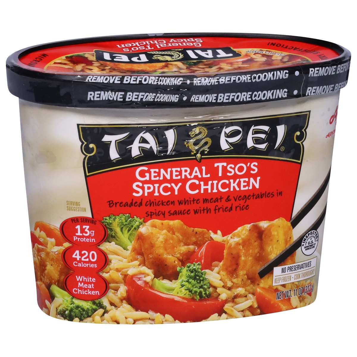 slide 4 of 9, Tai Pei General Tso's General Tso's Spicy Chicken 11 oz, 11 oz