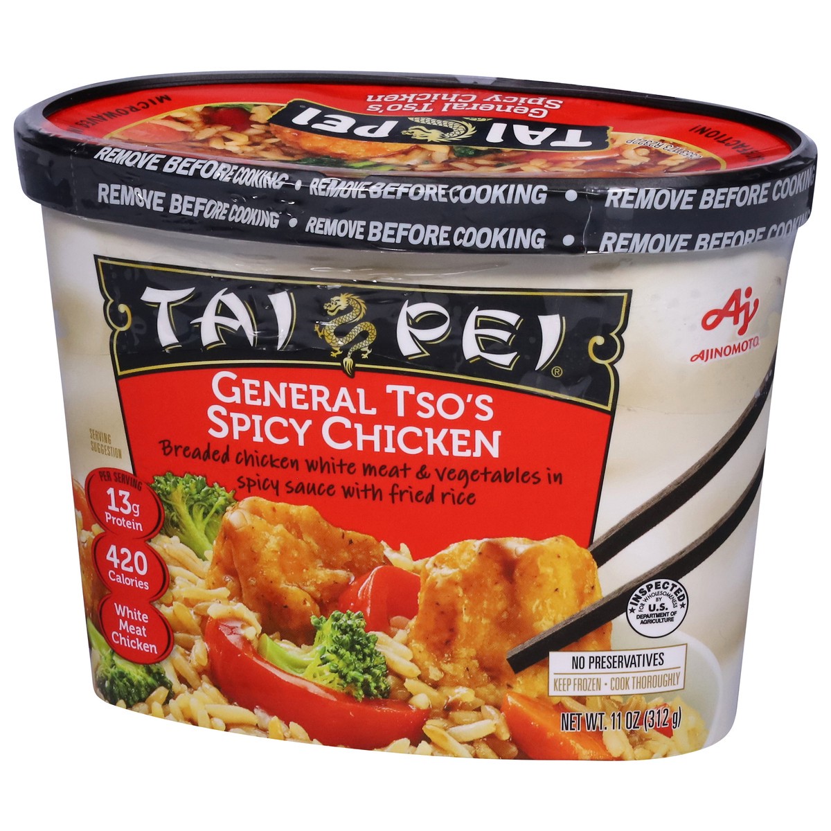 slide 2 of 9, Tai Pei General Tso's General Tso's Spicy Chicken 11 oz, 11 oz