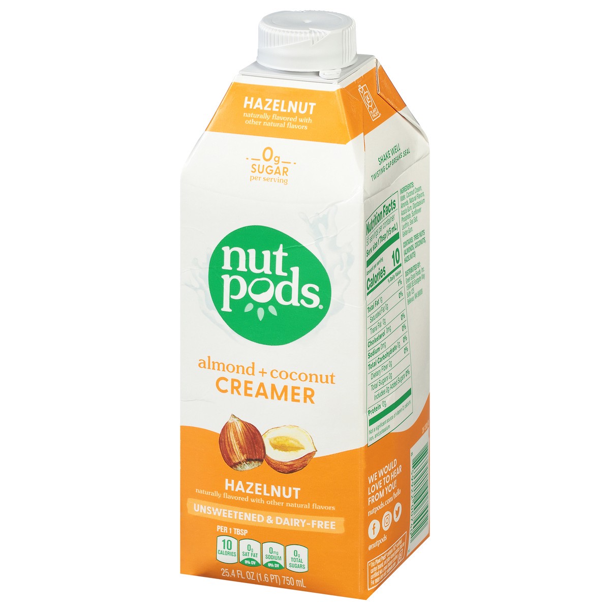 slide 8 of 9, nutpods Almond + Coconut Hazelnut Creamer 25.4 fl oz, 25.4 fl oz