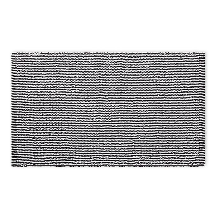 slide 1 of 1, Calvin Klein Donald Bath Mat - White/Black, 34 in x 21 in