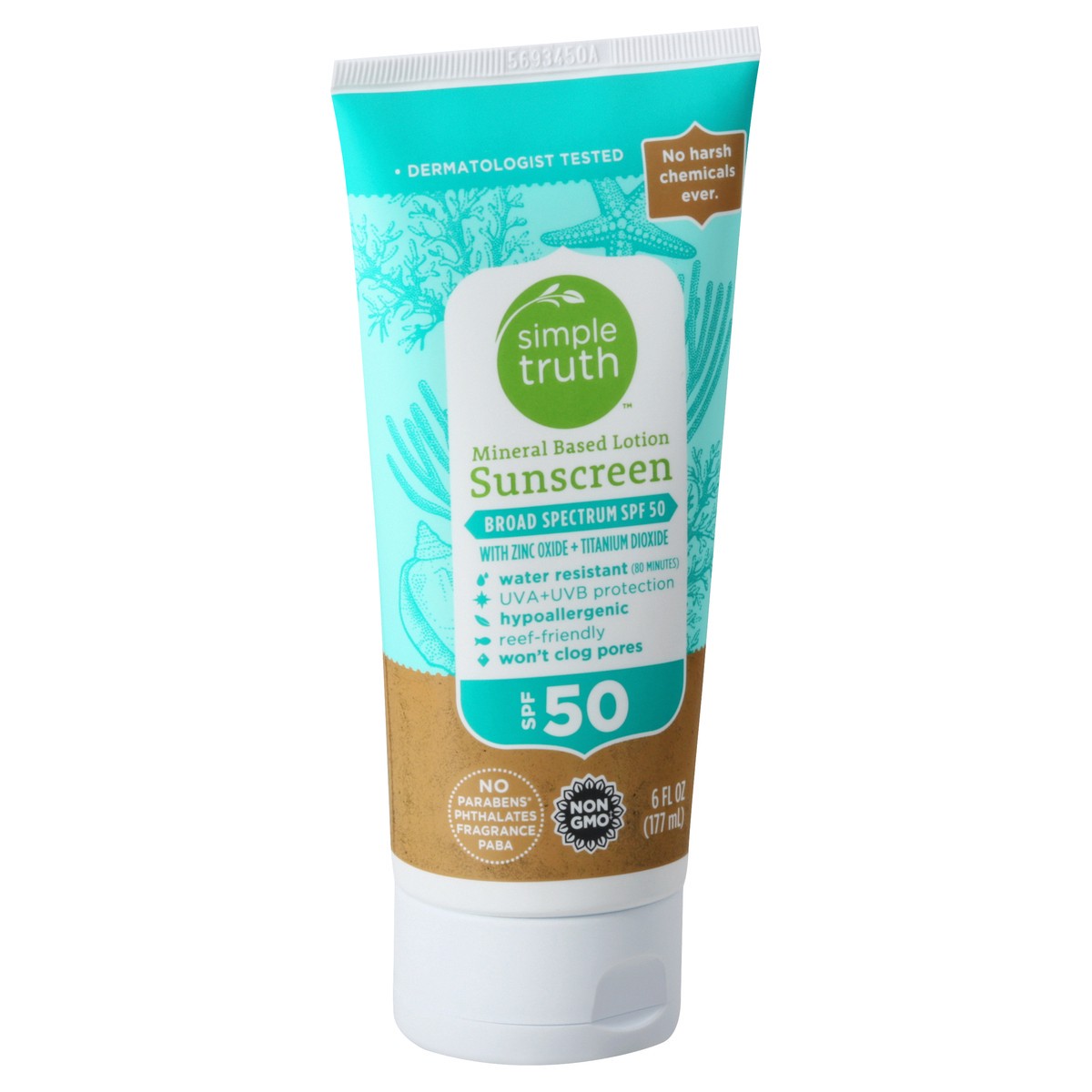 slide 8 of 11, Simple Truth Broad Spectrum SPF 50 Mineral Based Lotion Sunscreen 6 oz, 6 oz