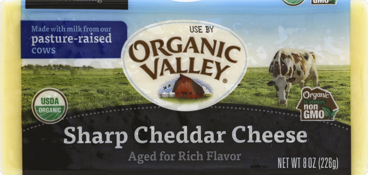 slide 4 of 5, Organic Valley Sharp Cheddar Cheese, 8 oz