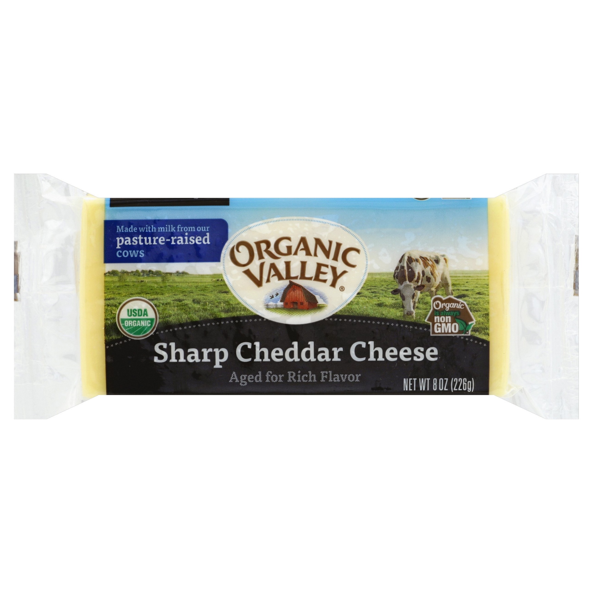 slide 1 of 5, Organic Valley Sharp Cheddar Cheese, 8 oz