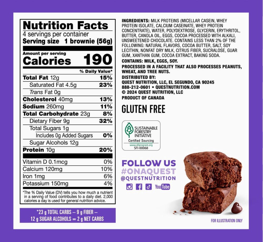 slide 2 of 3, Quest Bake Shop Chocolate Brownies, 4 ct; 1.98 oz