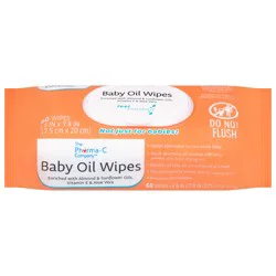 The Pharma-C Company Baby Oil Wipes - 60 ct
