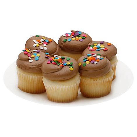 slide 1 of 1, Bakery Cupcake Chocolate With Butter Cream 6 Count - Each, 6 ct