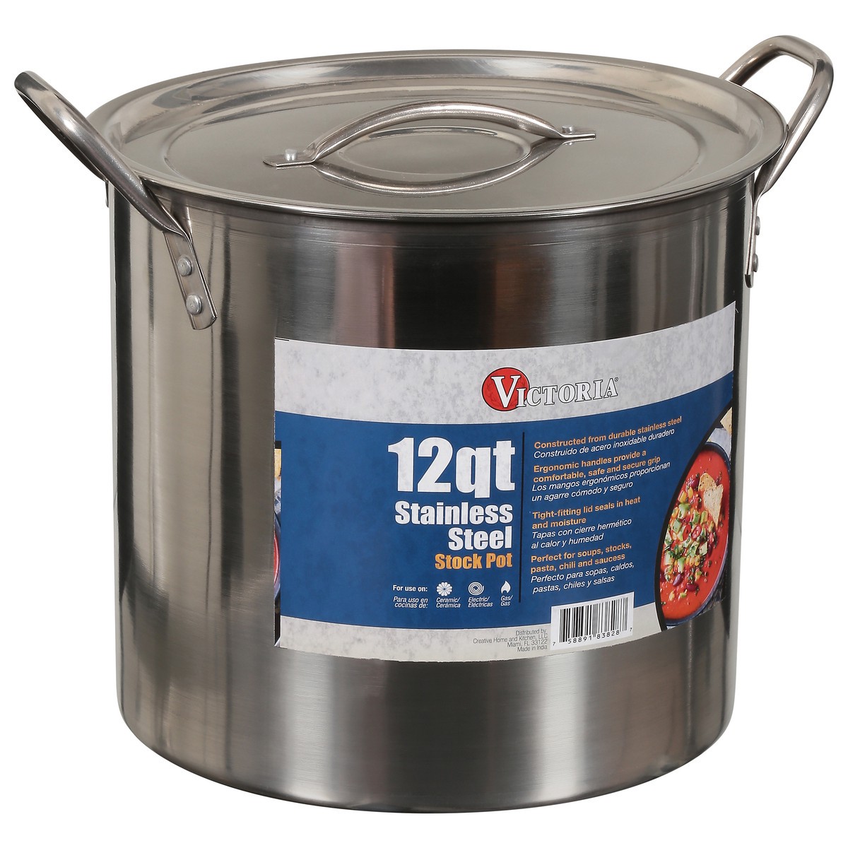 slide 2 of 9, Victoria 12 Quart Stainless Steel Stock Pot 1 ea, 12 qt