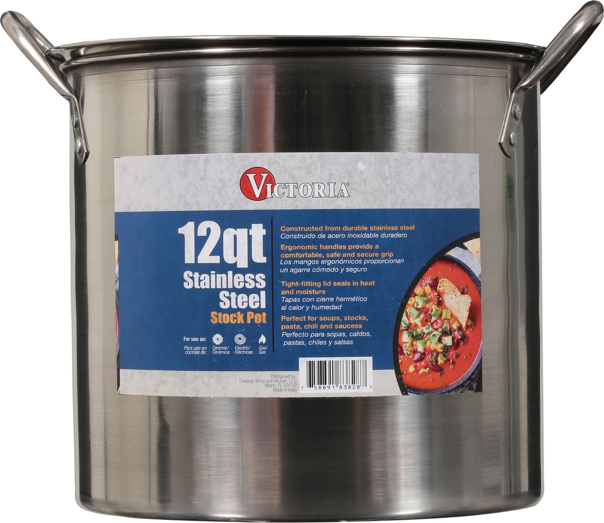 slide 6 of 9, Victoria 12 Quart Stainless Steel Stock Pot 1 ea, 12 qt