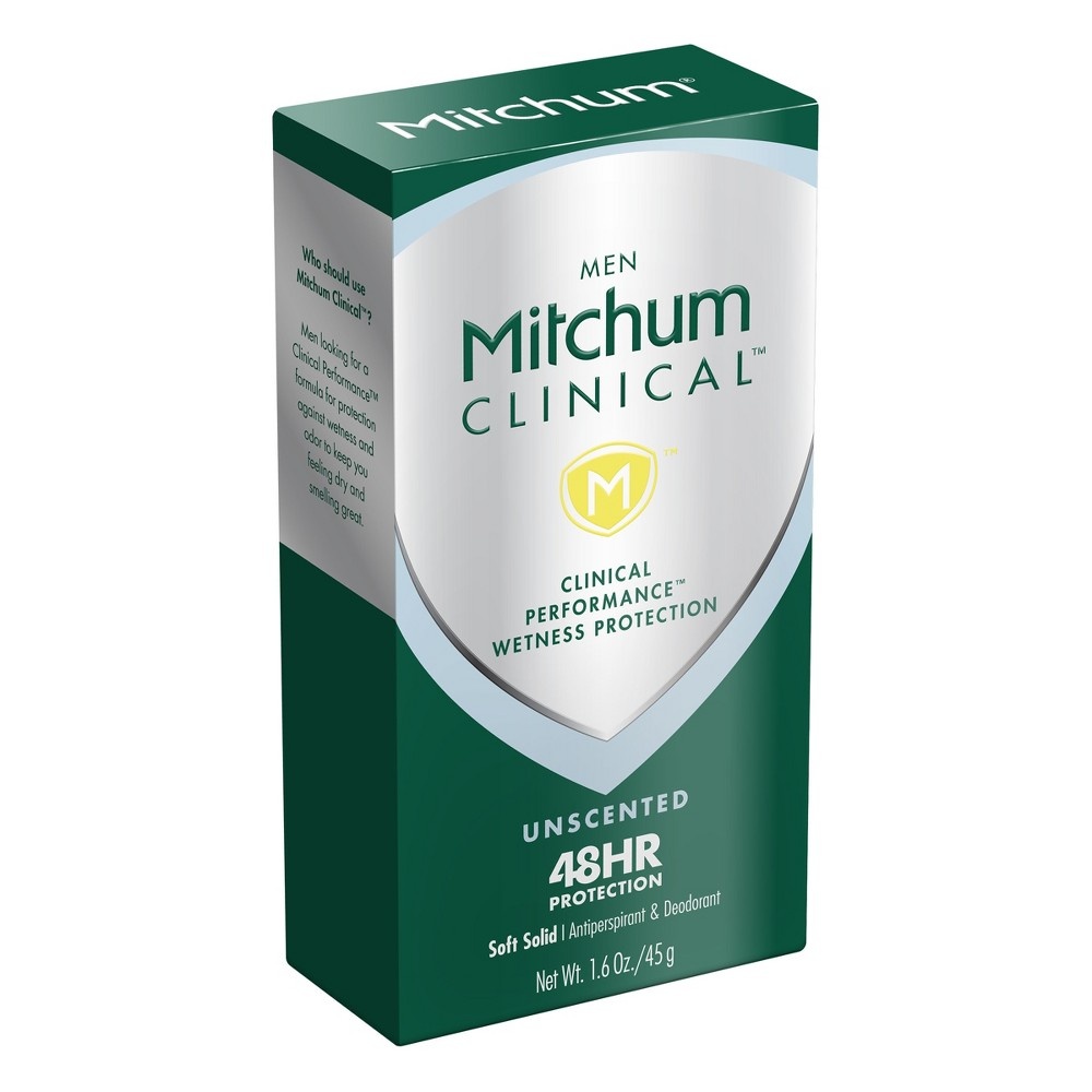slide 3 of 4, Mitchum Men's Unscented Clinical Soft Solid Antiperspirant and Deodorant, 2.25 oz