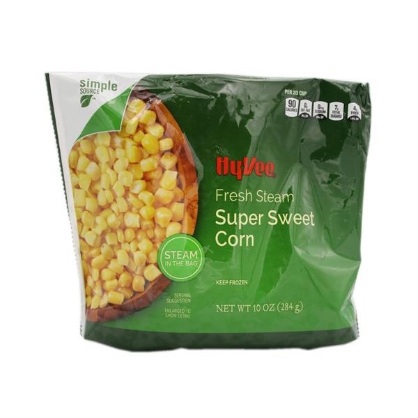 slide 1 of 1, Hy-Vee Fresh Steam Super Sweet Corn, 10 oz