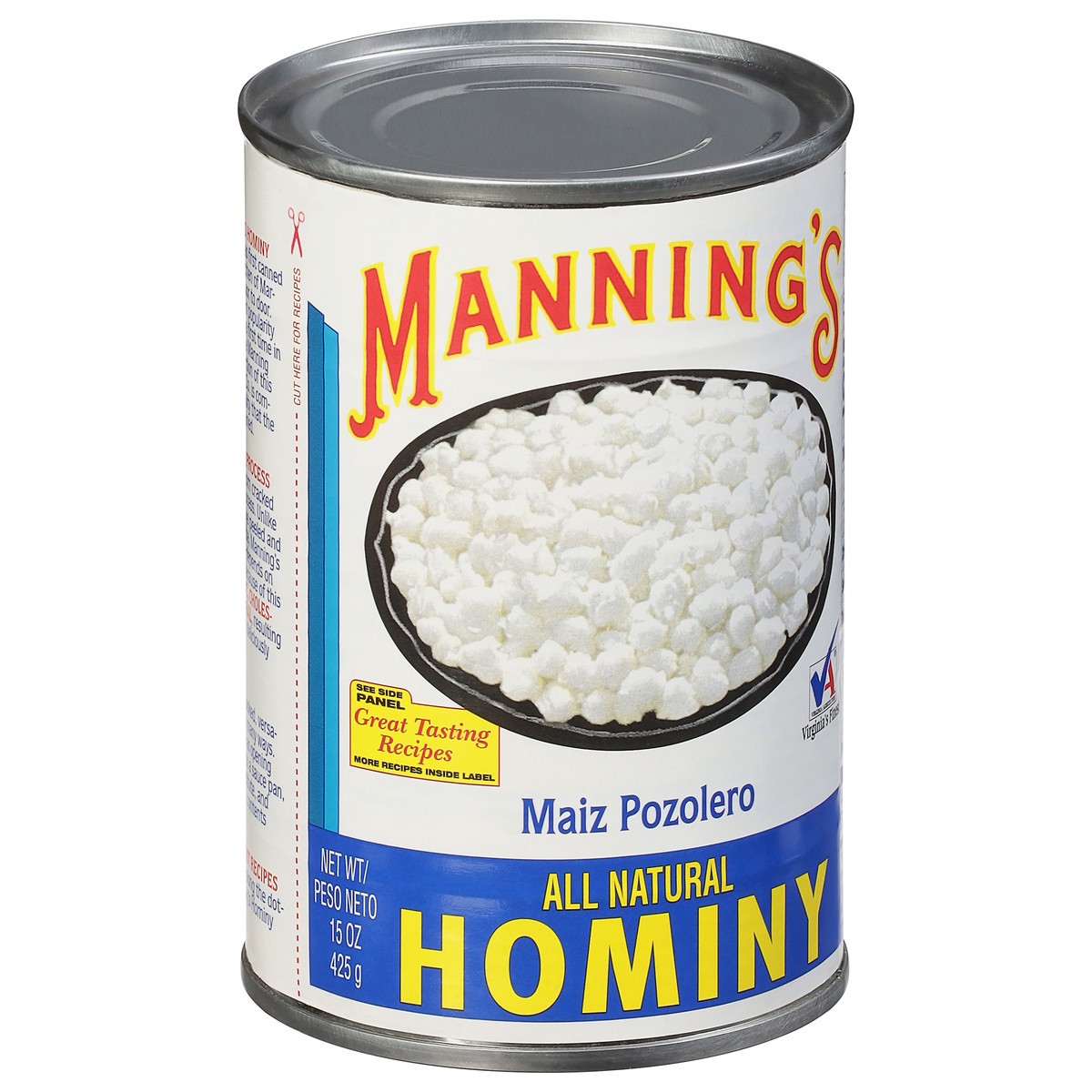 slide 6 of 11, Manning's Mannings Hominy, 15 oz