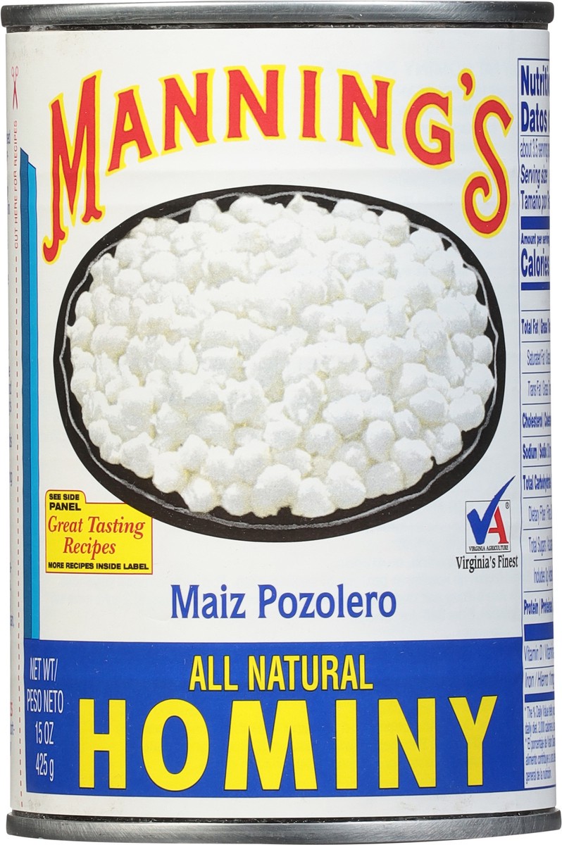 slide 7 of 11, Manning's Mannings Hominy, 15 oz