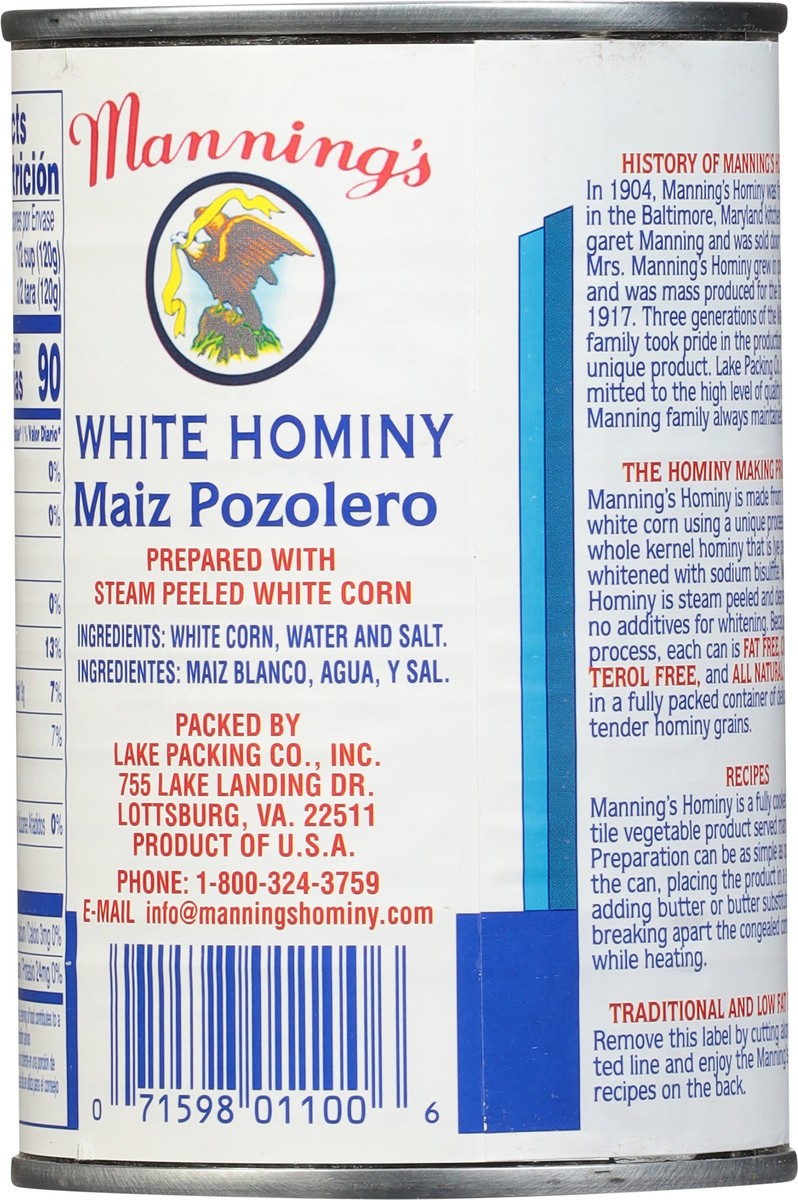slide 10 of 11, Manning's Mannings Hominy, 15 oz