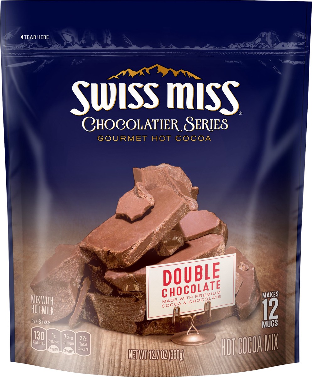 slide 1 of 3, Swiss Miss Chocolatier Series Gourmet Double Chocolate Hot Cocoa Mix - 12.7 oz, 12.7 oz