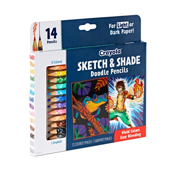 slide 6 of 8, Crayola Sketch & Shade Doodle Pencils, 14 ct
