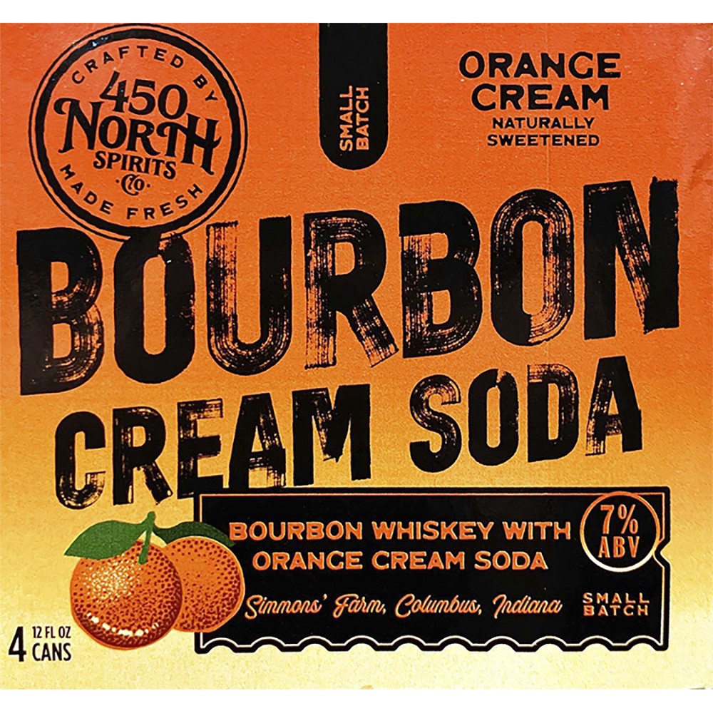 slide 1 of 1, 450 North Bourbon Orange Cream, 4 ct; 12 oz