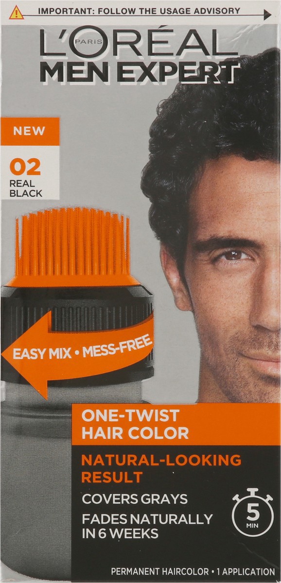 slide 7 of 9, L'Oréal Men Expert Real Black 02 One-Twist Permanent Hair Color 1 ea, 1 ct