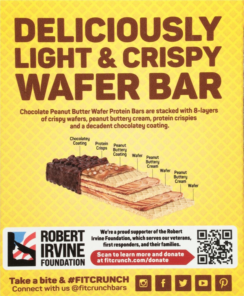 slide 4 of 6, Fitcrunch Wafer Chocolate Peanut Butter Protein Bars, 5 bars / 1.59 oz ea